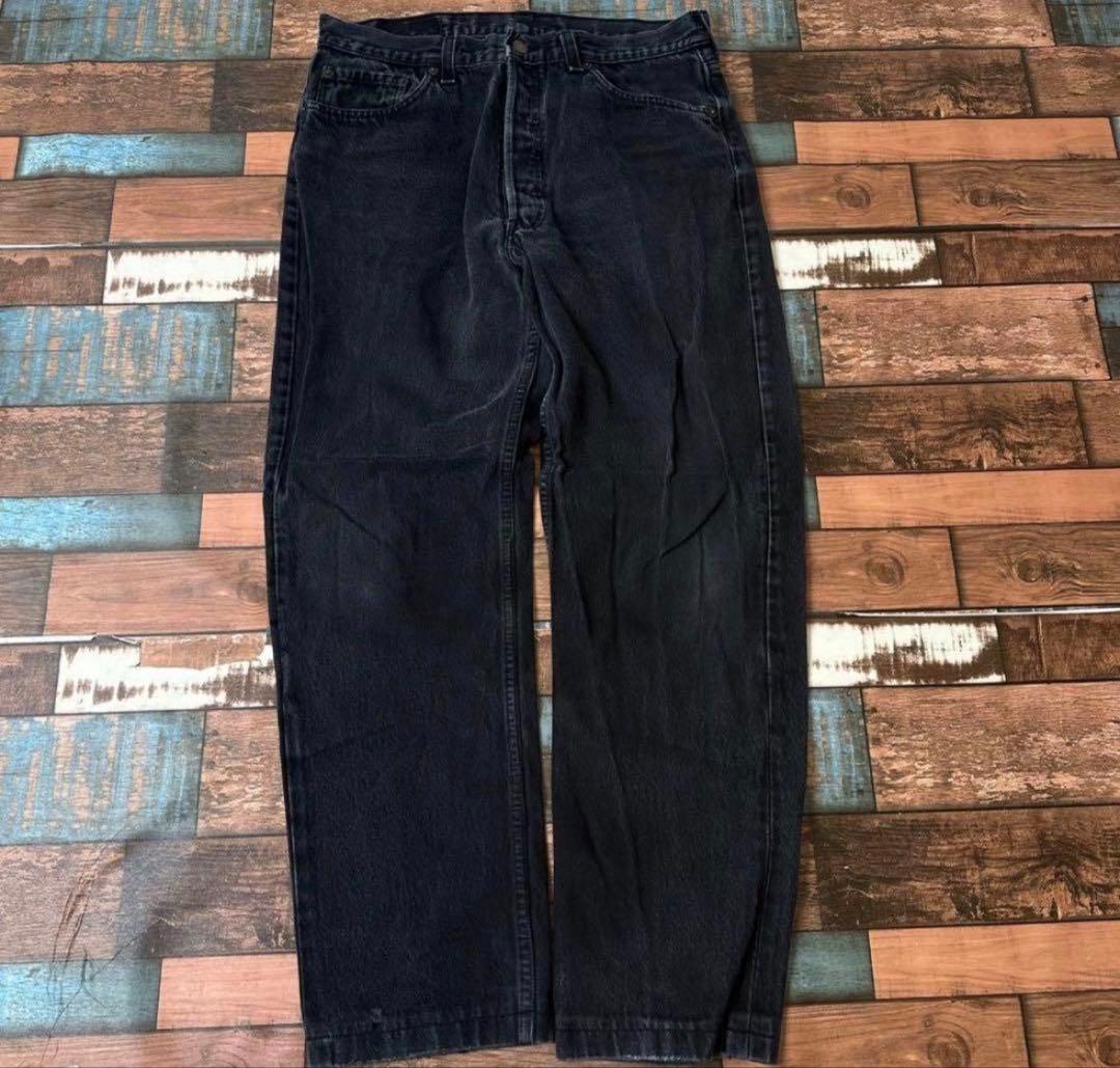 ふ*や様 80s 90s USA製リーバイス501 ブラックデニムジーンズW