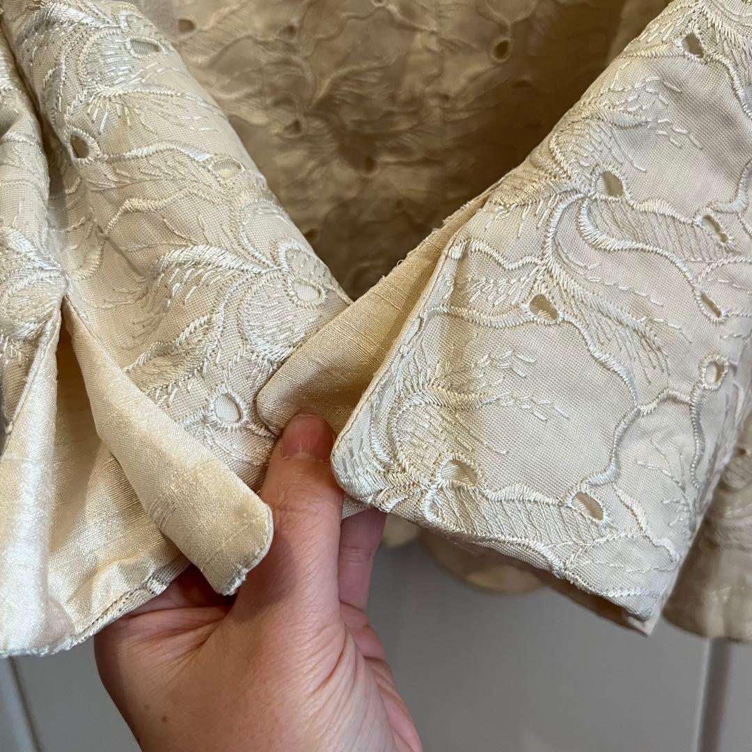 ARMANI COLLEZIONI 花柄　ジャケット　ベージュ　42サイズ