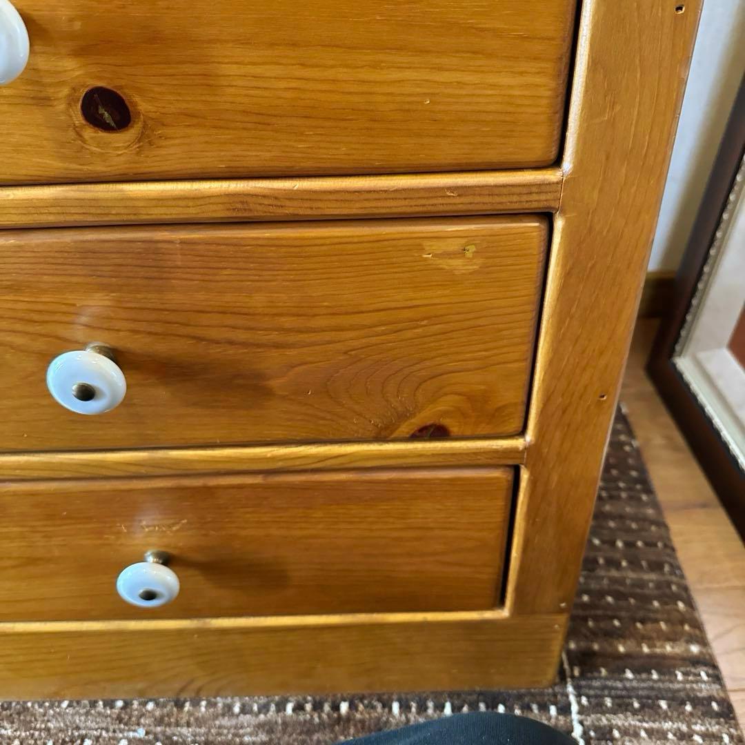 アンティークカントリー　オーダー家具　パイン材　引き出し収納　10段　一点物