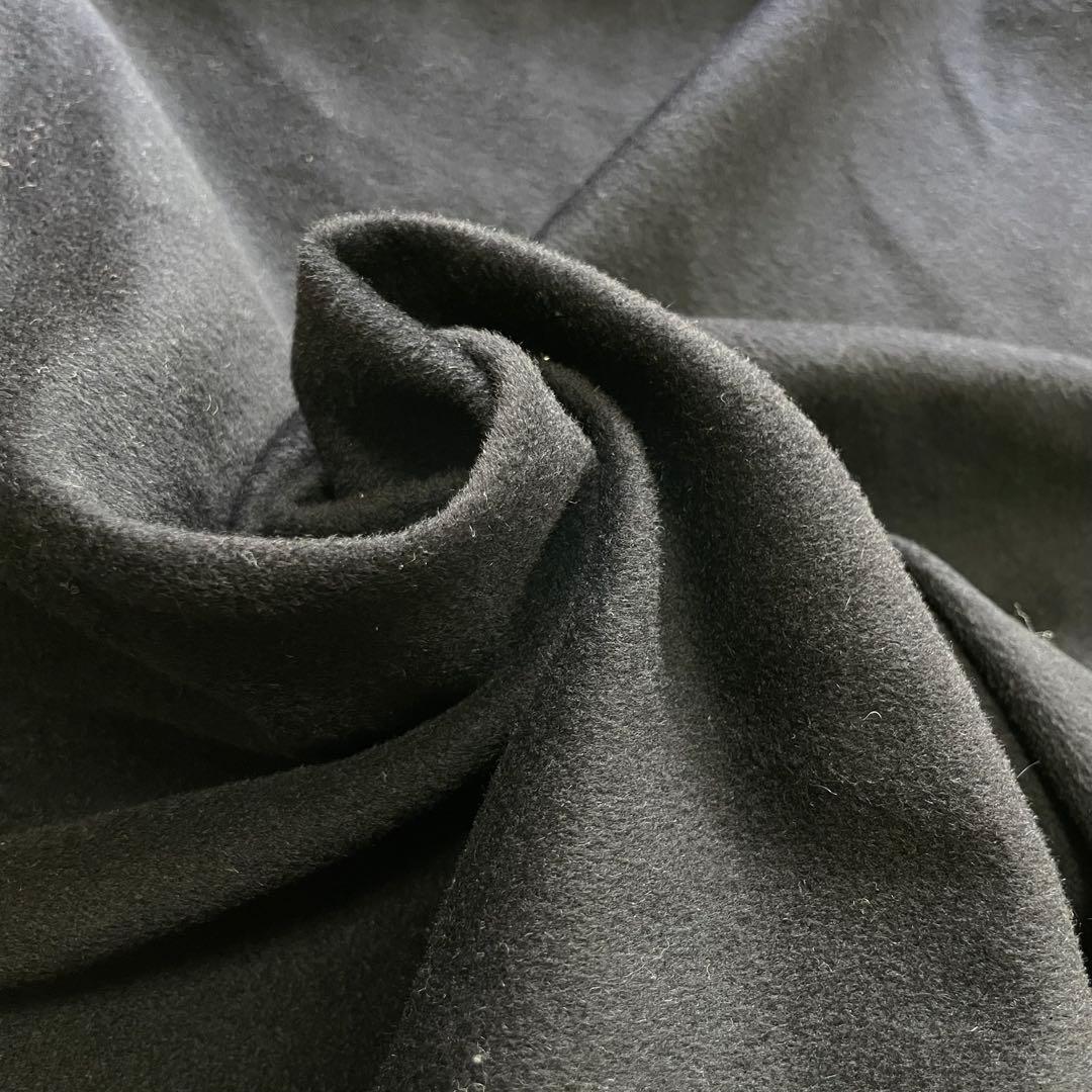 Riccardo Prisco ピュア カシミヤ ネイビー ファー付き ポンチョ