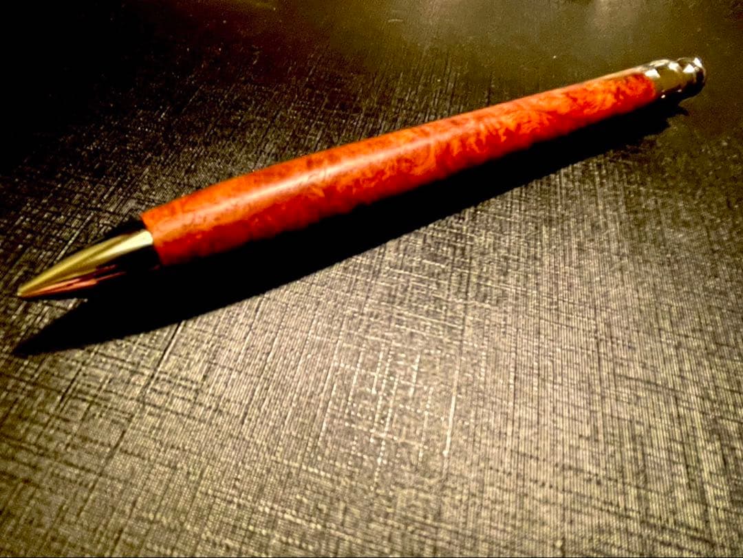 工房楔 0.5mmペンシル楔 花梨紅白(こぶ杢) 固定式口金付き