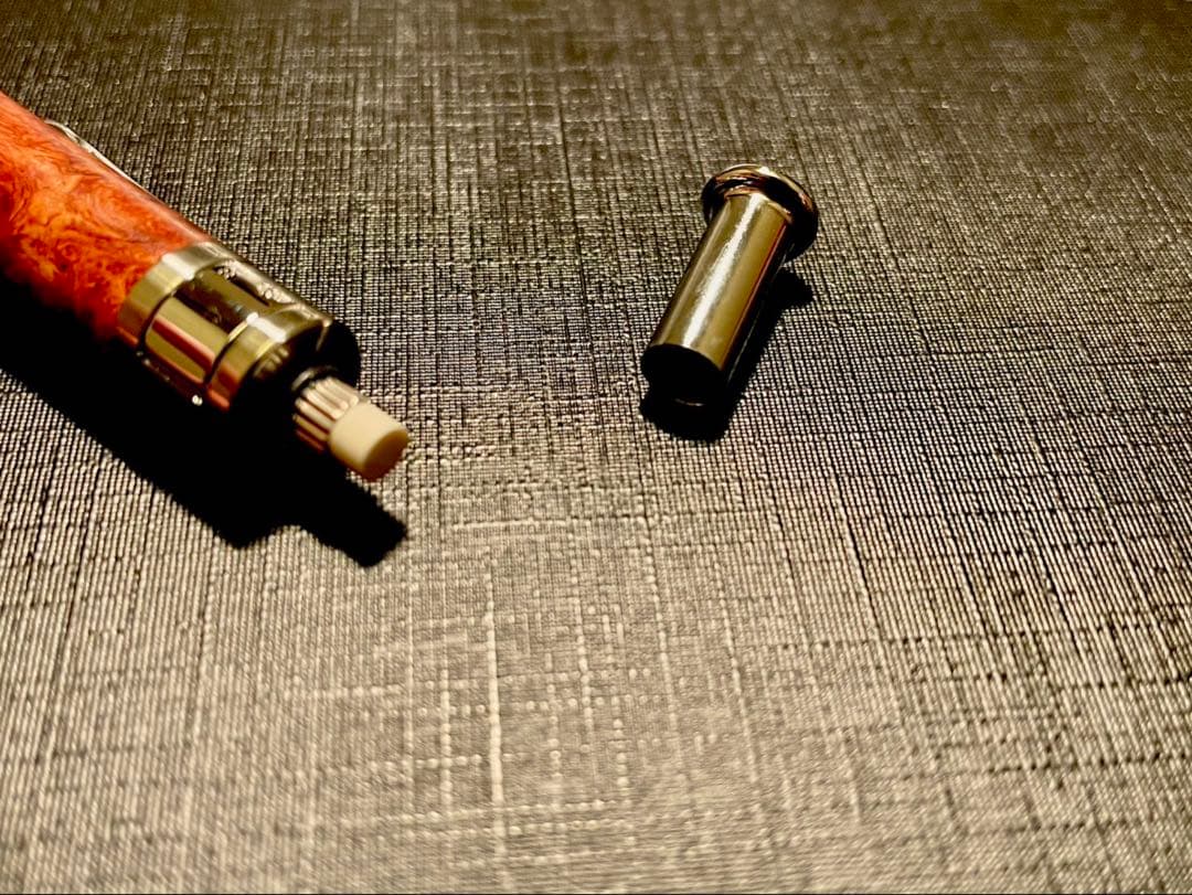 工房楔 0.5mmペンシル楔 花梨紅白(こぶ杢) 固定式口金付き