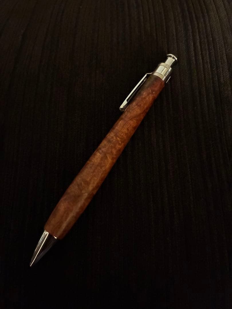 工房楔 0.5mmペンシル楔 花梨紅白(こぶ杢) 固定式口金付き