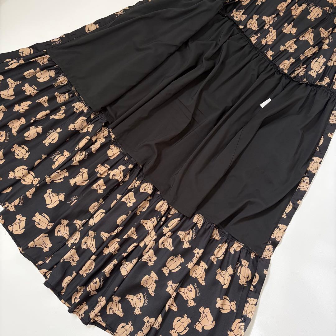 ダブルスタンダードクロージング　テディベア柄　ロングワンピース　可愛い♡