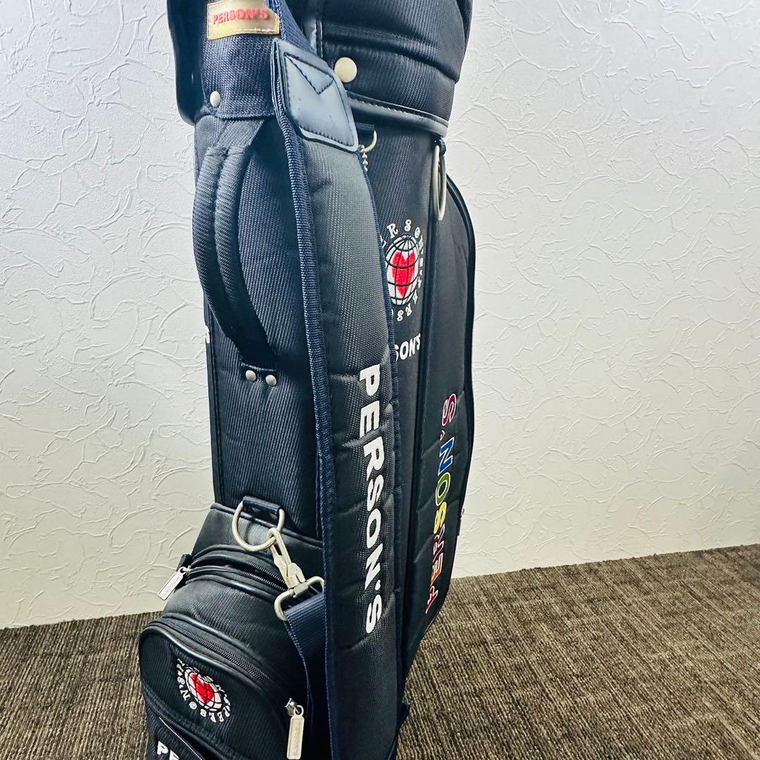 PERSON’S ゴルフバッグブラック 6分割収納 カラフルロゴ入り パーソンズ