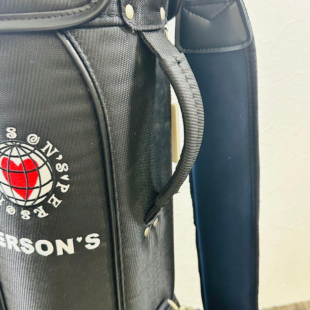 PERSON’S ゴルフバッグブラック 6分割収納 カラフルロゴ入り パーソンズ