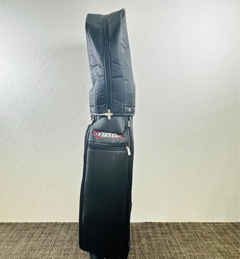 PERSON’S ゴルフバッグブラック 6分割収納 カラフルロゴ入り パーソンズ
