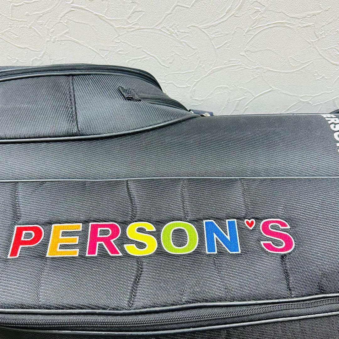 PERSON’S ゴルフバッグブラック 6分割収納 カラフルロゴ入り パーソンズ