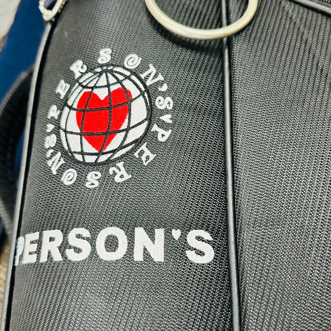 PERSON’S ゴルフバッグブラック 6分割収納 カラフルロゴ入り パーソンズ