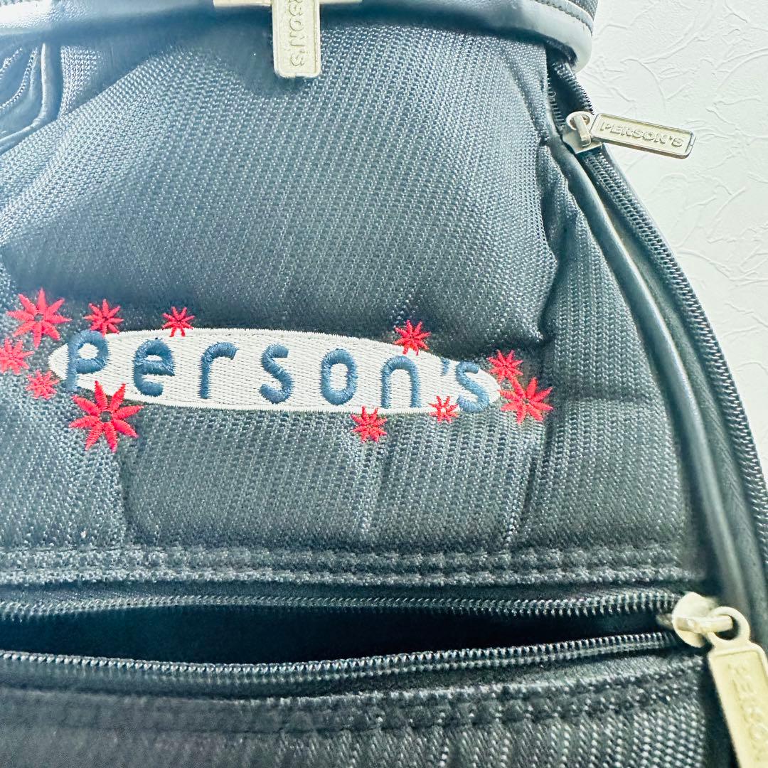 PERSON’S ゴルフバッグブラック 6分割収納 カラフルロゴ入り パーソンズ