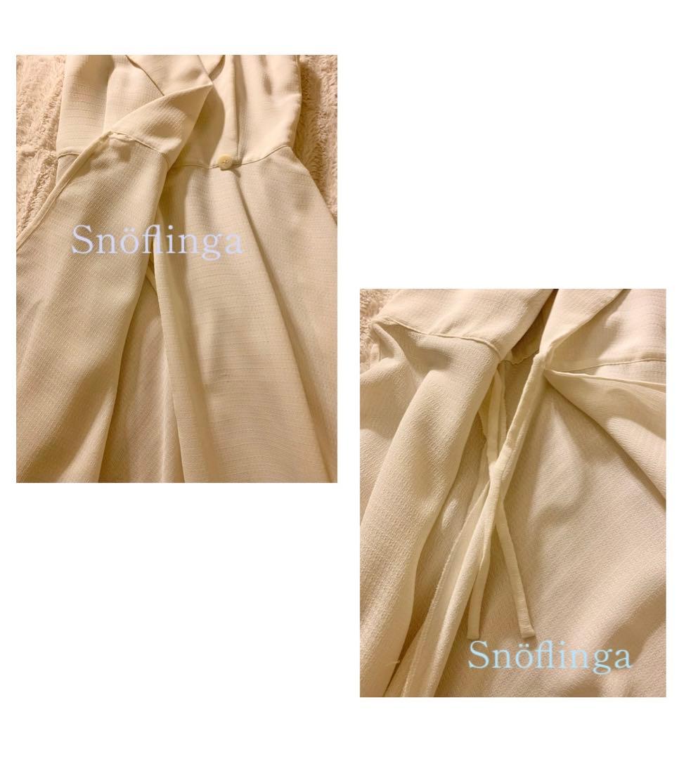 リネン　開衿　シャツワンピース　ロング