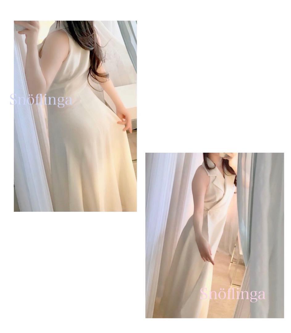 リネン　開衿　シャツワンピース　ロング