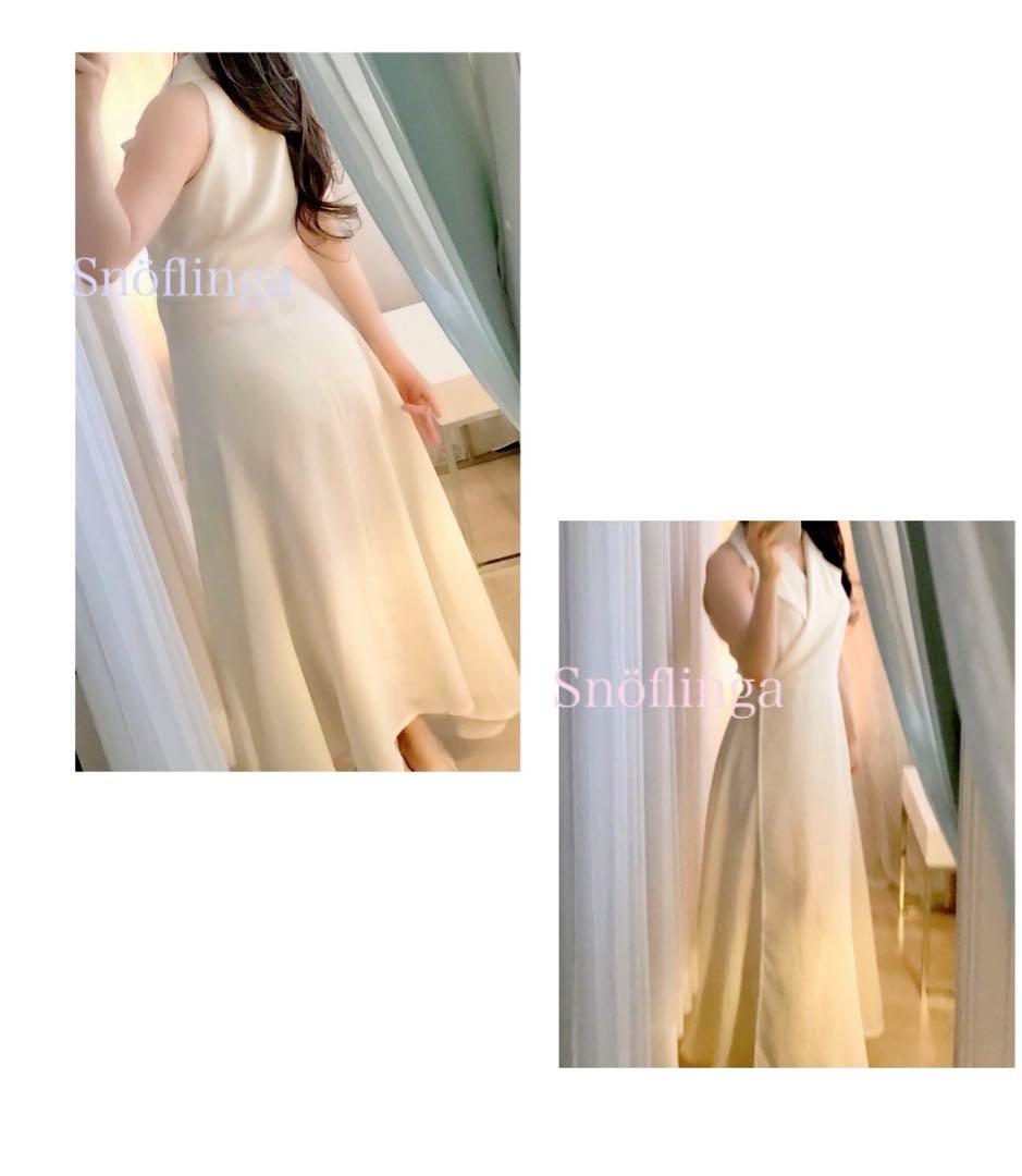 リネン　開衿　シャツワンピース　ロング