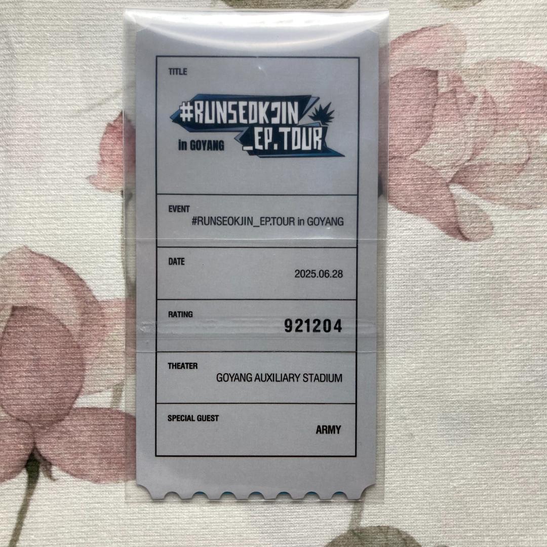 BTS ジン RUNSEOKJIN_EP.TOUR 6.28 トレカ