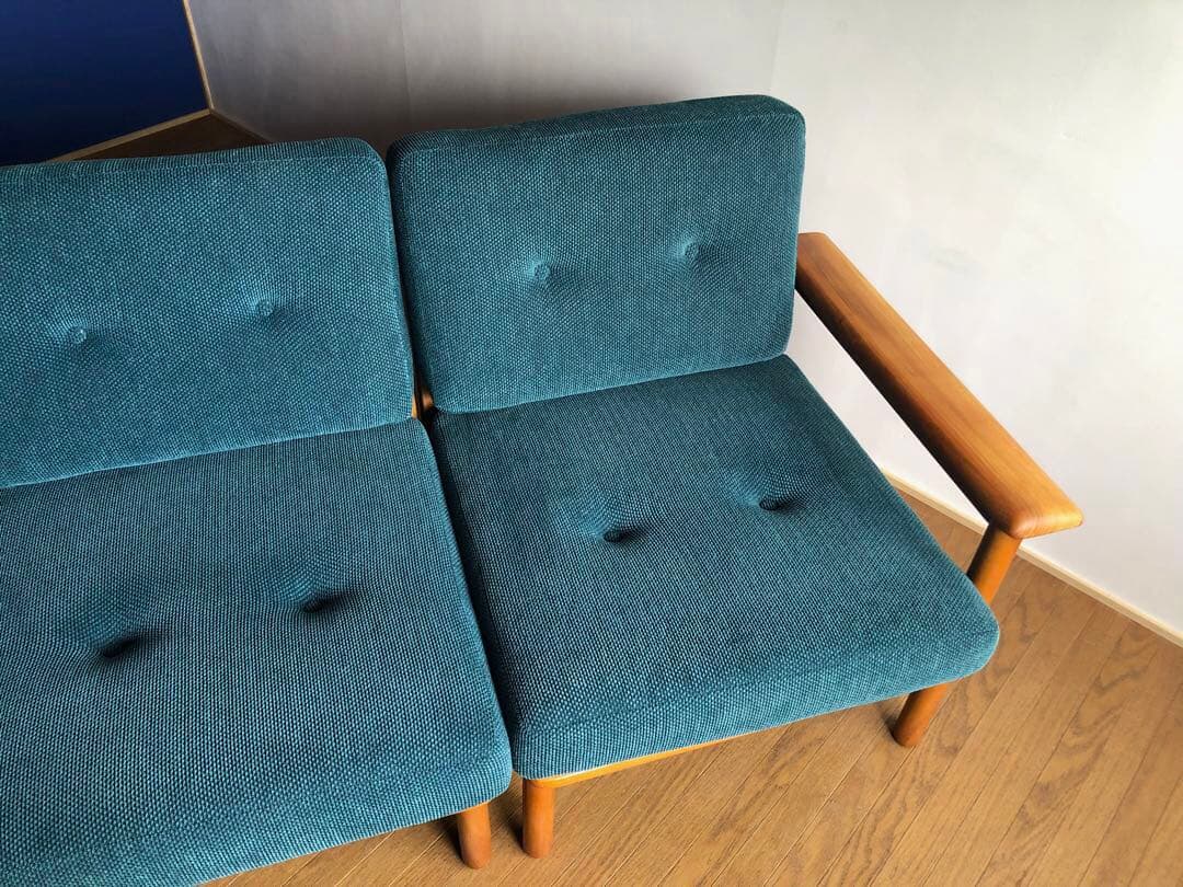 ヴィンテージ コスガ 3人掛け セパレート リビングソファ 北欧インテリア 欅材