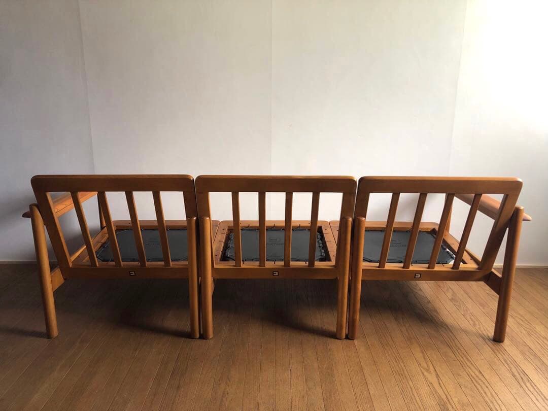 ヴィンテージ コスガ 3人掛け セパレート リビングソファ 北欧インテリア 欅材