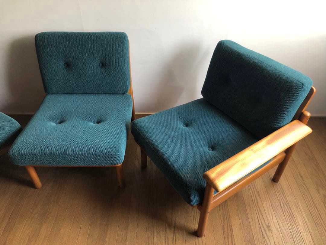 ヴィンテージ コスガ 3人掛け セパレート リビングソファ 北欧インテリア 欅材