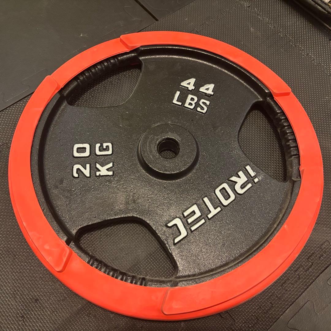 ②iROTEC 20kg ダンベルプレート 赤