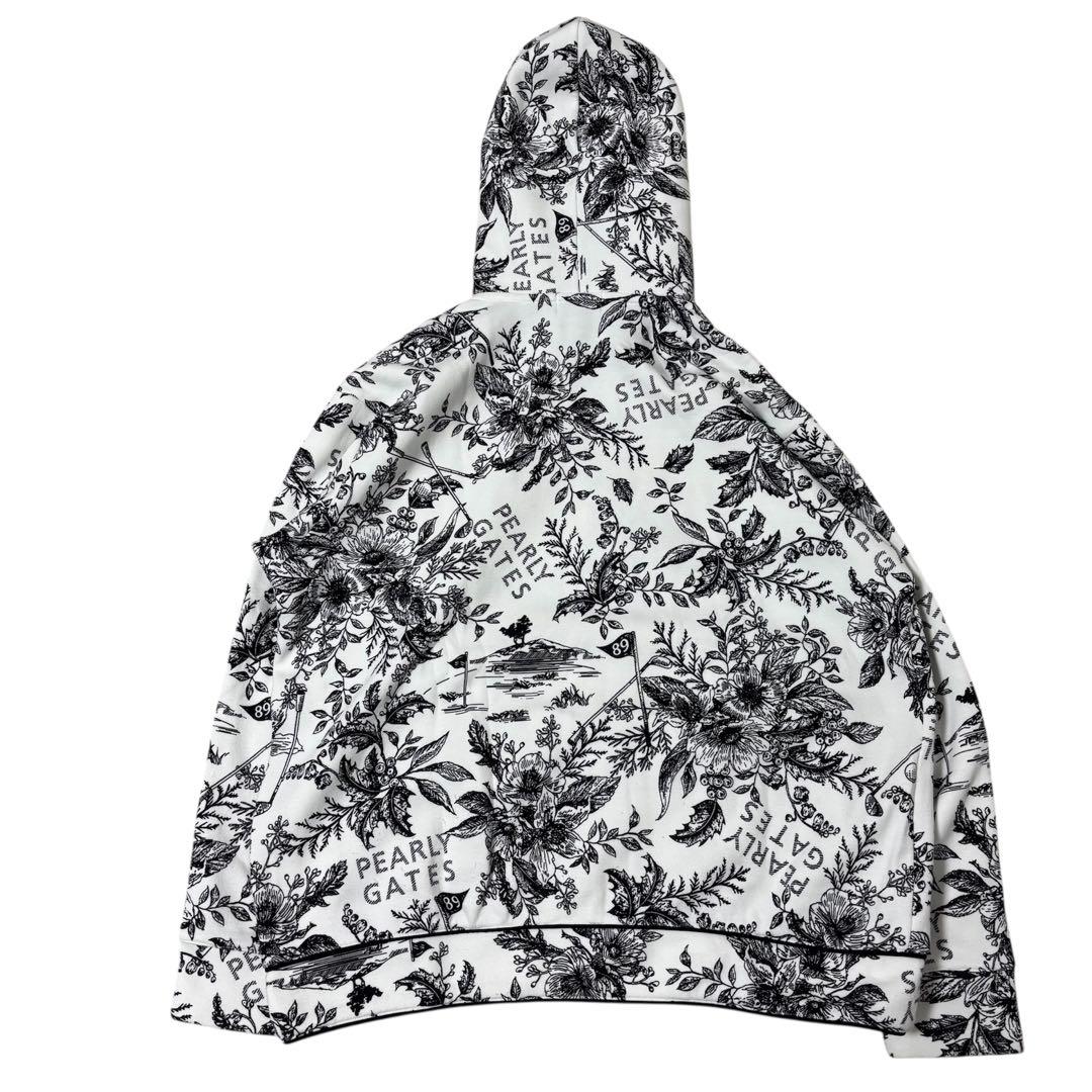 パーリーゲイツ　ボタニカル　白　総柄　パーカー　スカートセットアップ