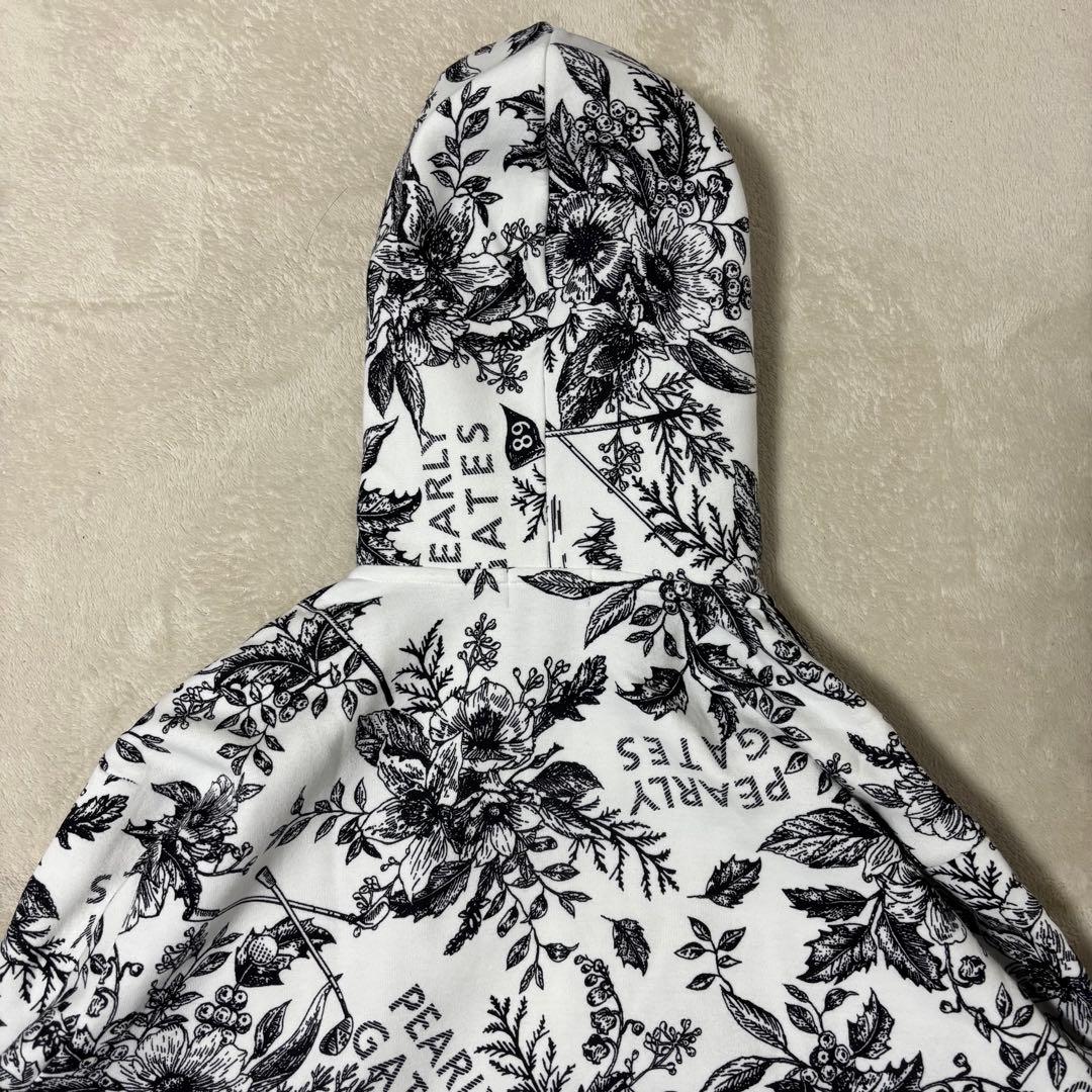 パーリーゲイツ　ボタニカル　白　総柄　パーカー　スカートセットアップ