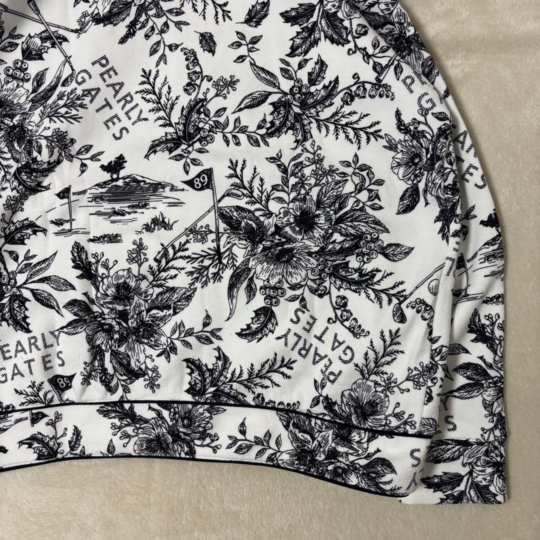 パーリーゲイツ　ボタニカル　白　総柄　パーカー　スカートセットアップ