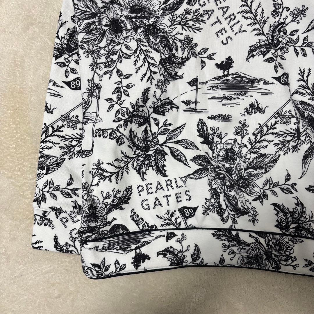 パーリーゲイツ　ボタニカル　白　総柄　パーカー　スカートセットアップ