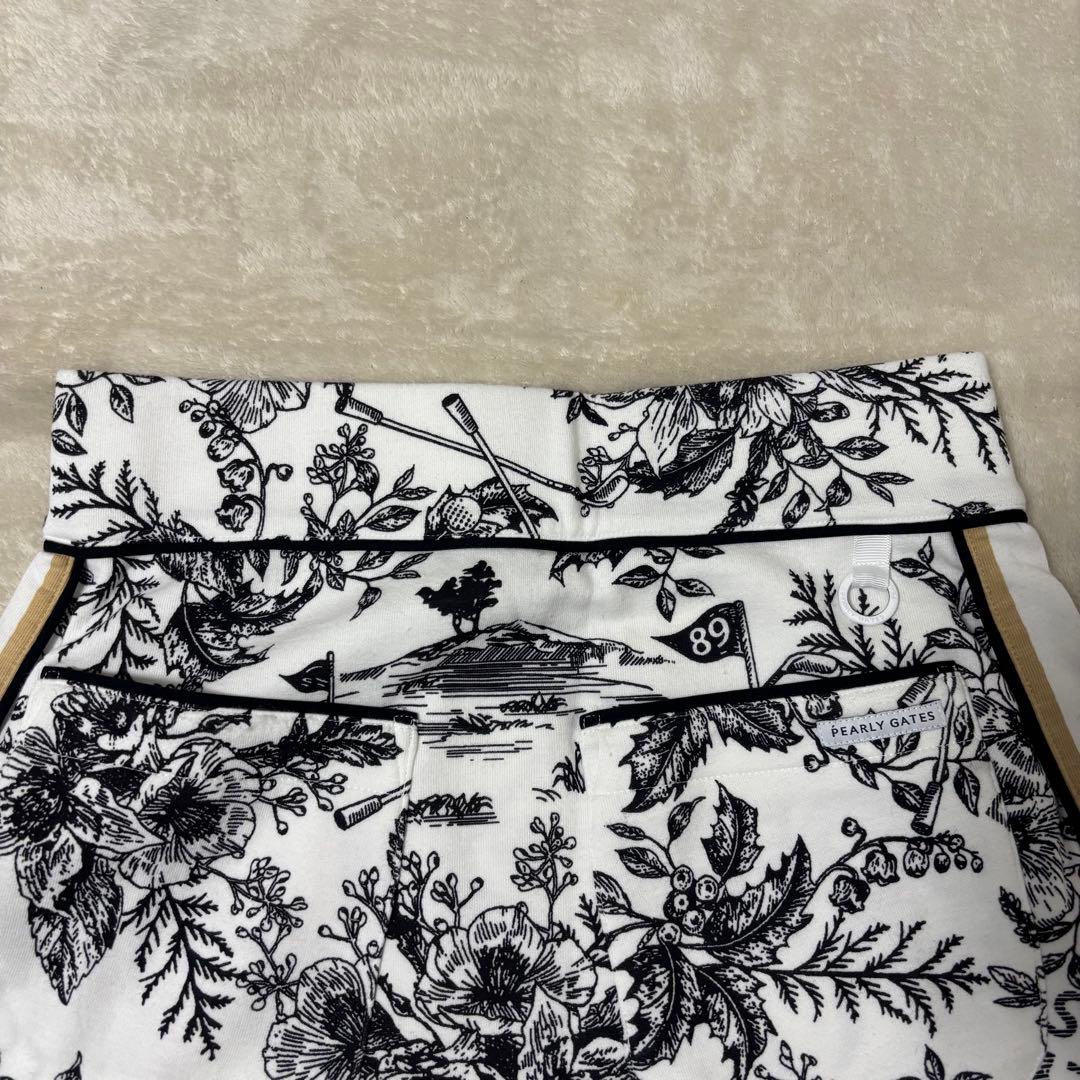 パーリーゲイツ　ボタニカル　白　総柄　パーカー　スカートセットアップ