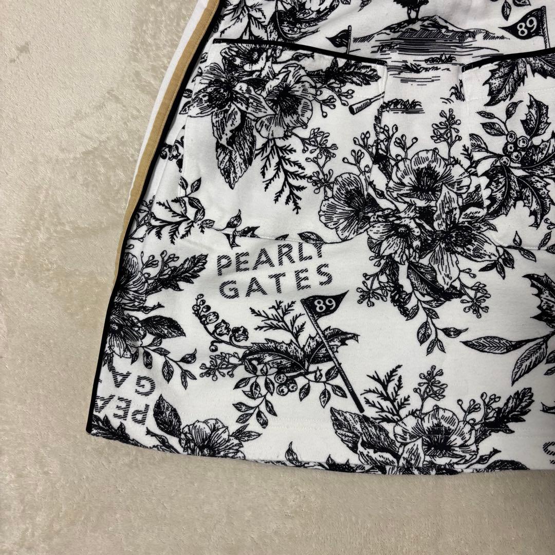 パーリーゲイツ　ボタニカル　白　総柄　パーカー　スカートセットアップ