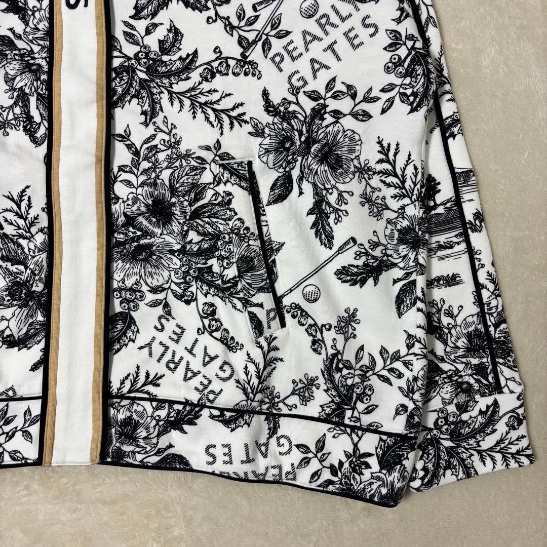 パーリーゲイツ　ボタニカル　白　総柄　パーカー　スカートセットアップ