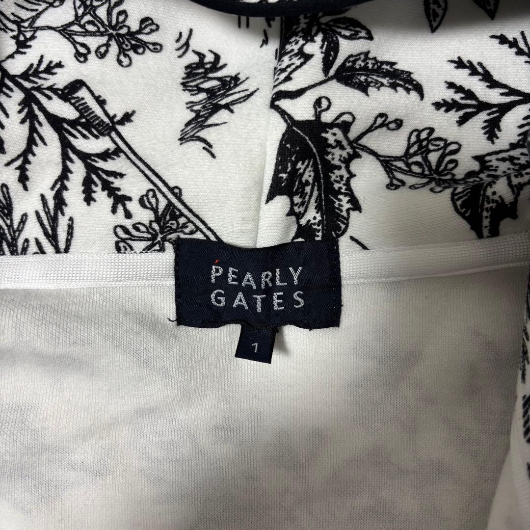 パーリーゲイツ　ボタニカル　白　総柄　パーカー　スカートセットアップ