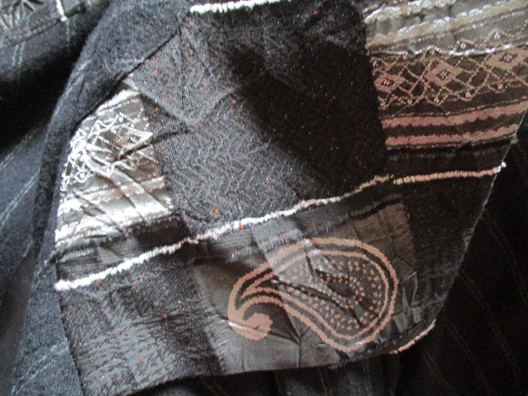 ジェニーギャルソン　ペイズリー襟のストライプコート　薄手