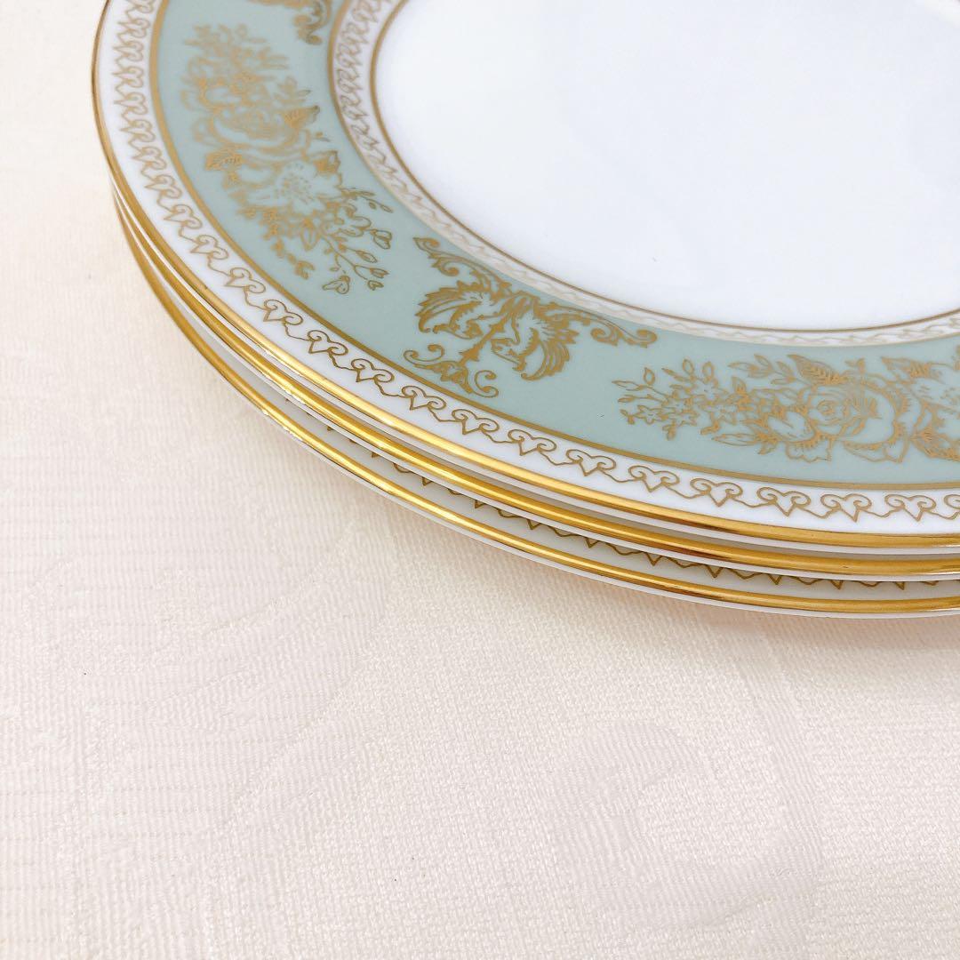【美品】ウェッジウッド コロンビアセージグリーン 17.5cmプレート希少サイズ