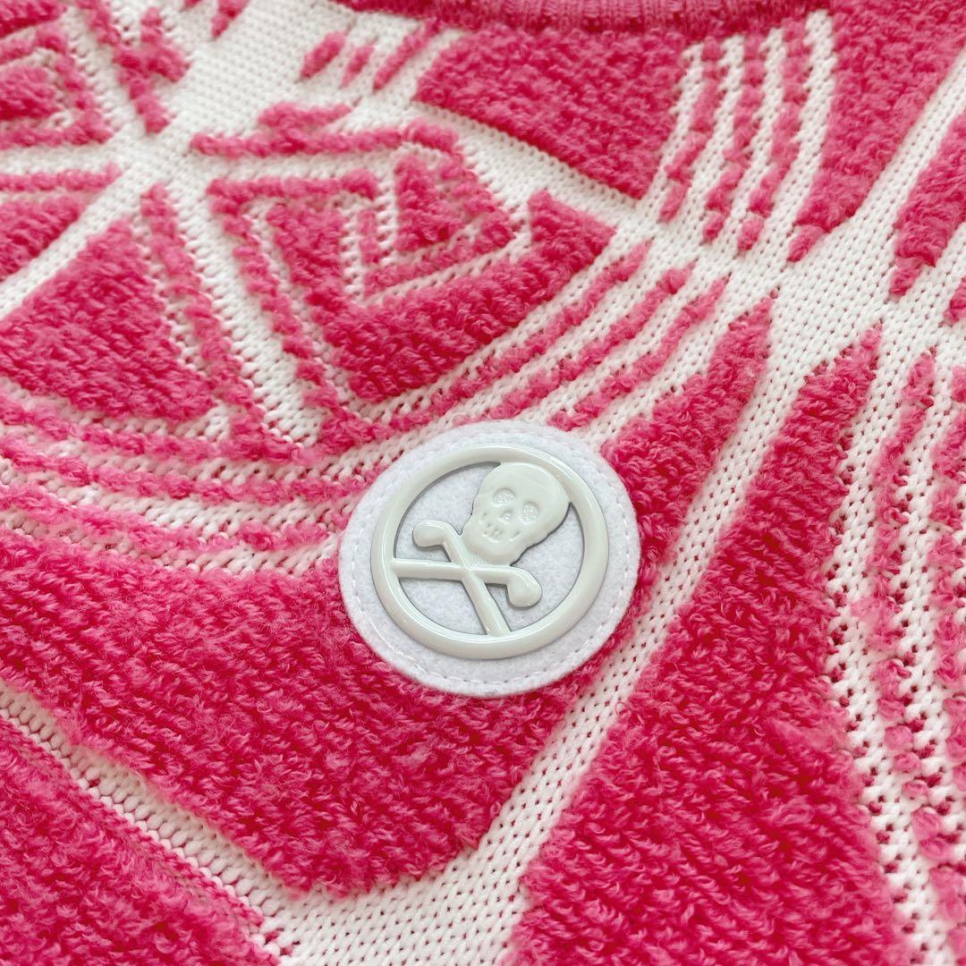 MARK & LONA ピンクニットスカルセーター 38