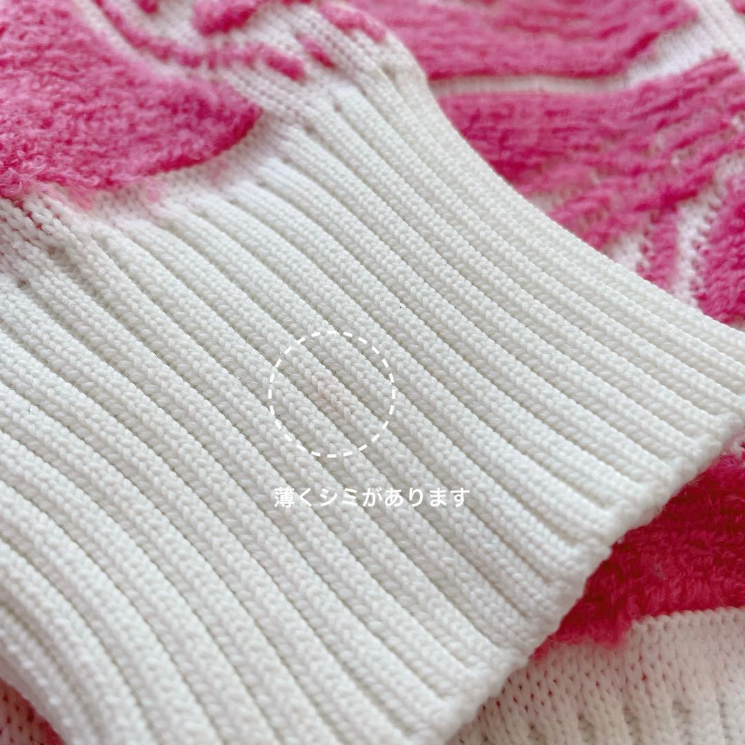 MARK & LONA ピンクニットスカルセーター 38