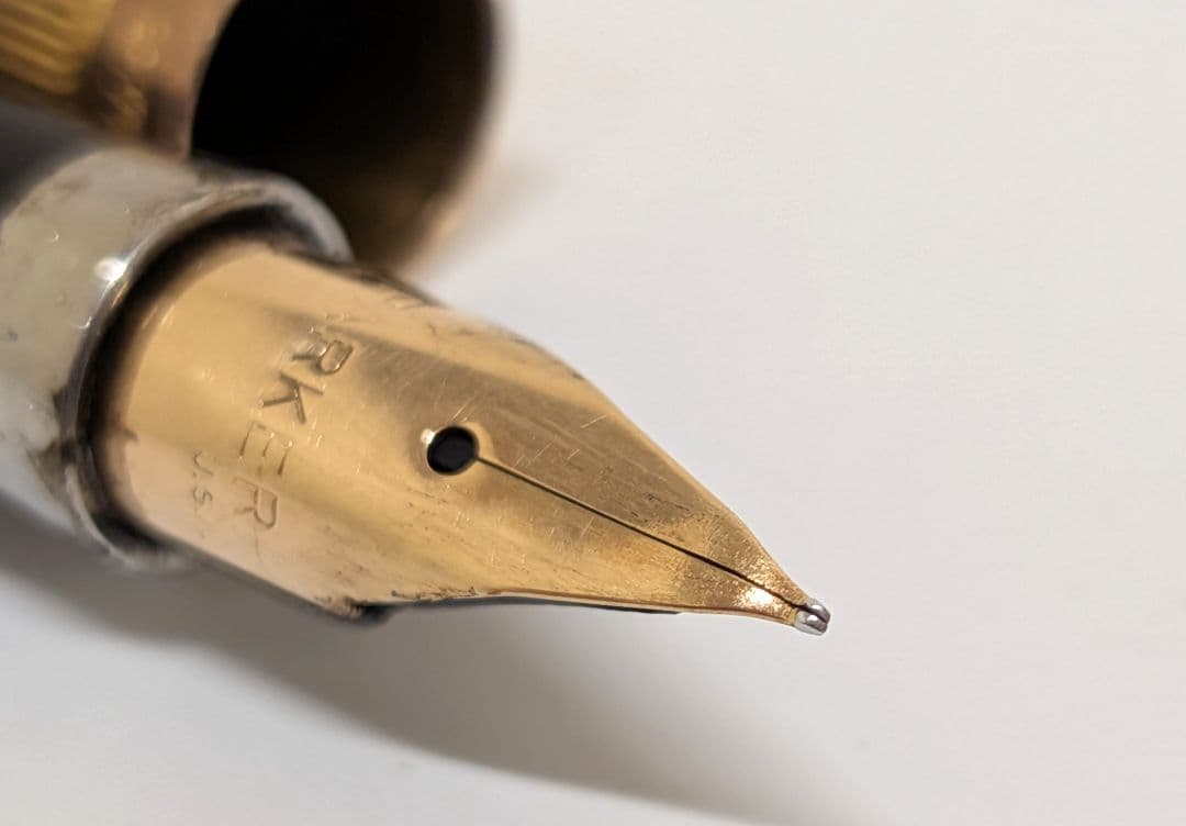 PARKER 20μ 万年筆 MADE IN FRANCE ゴールド×ドット