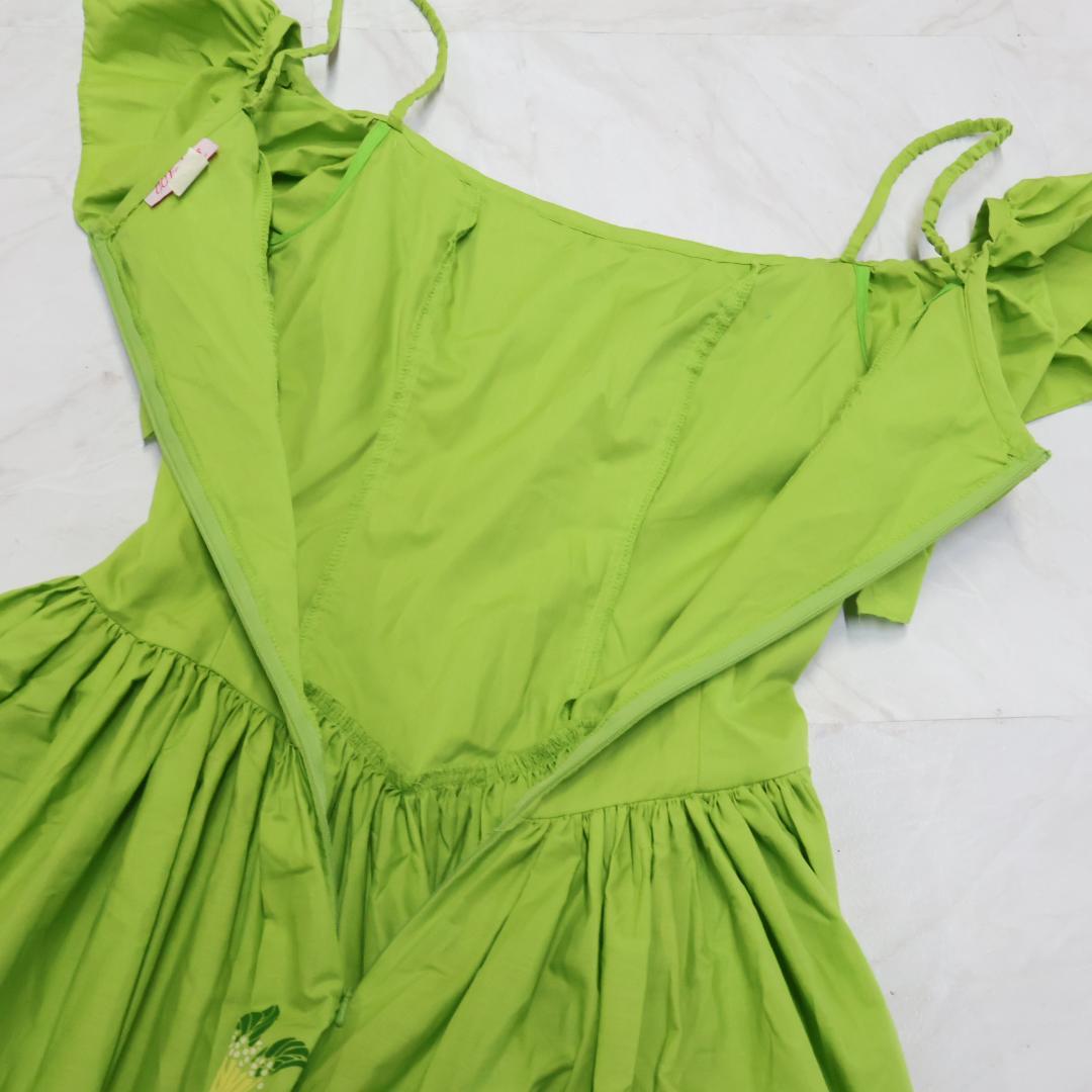 【ハワイ製 フラダンス衣装】ライトグリーン CC Fashions ワンピース