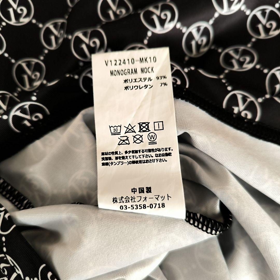 美品　V12 　ゴルフウエア MONOGRAM MOCK ブラック　L