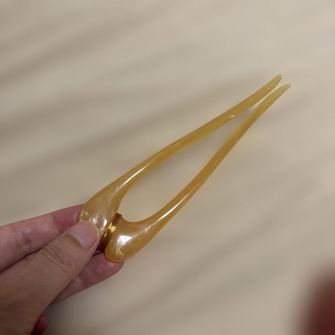 y*i様 黄色ヘアピン かんざし？とヘアゴム