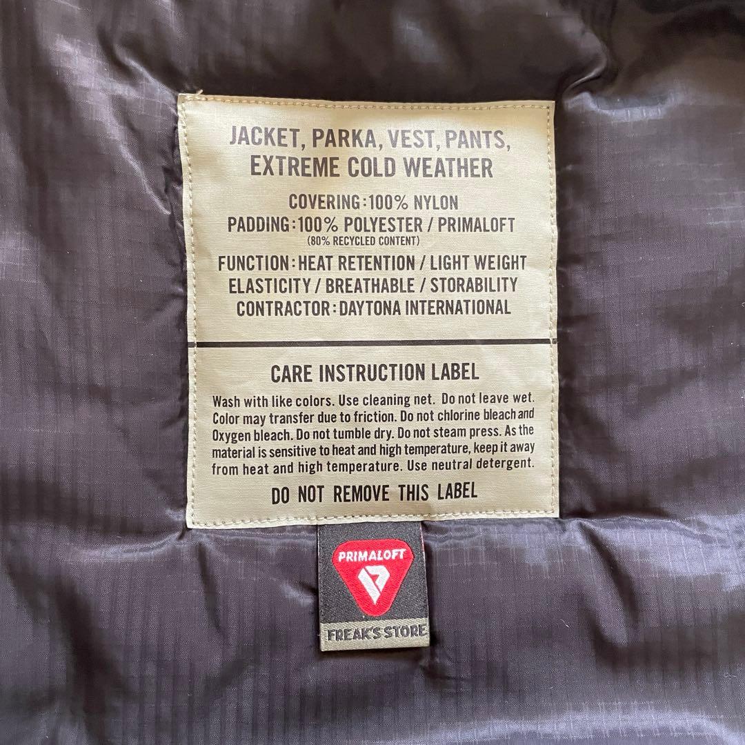 フリークスストア　ダウンベスト　ブラック　プリマロフト　Lサイズ