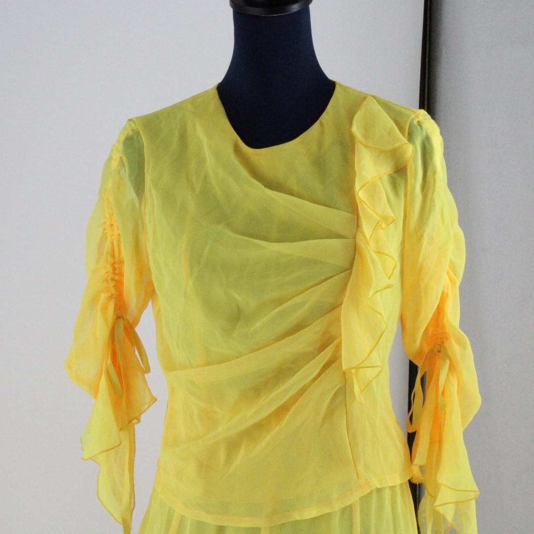 【美品 日本製 社交ダンス衣装 ツーピースセット】Sanline サンリーヌ