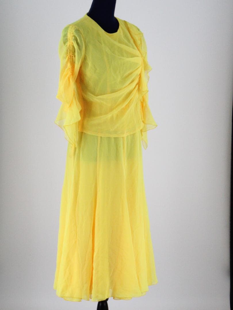 【美品 日本製 社交ダンス衣装 ツーピースセット】Sanline サンリーヌ