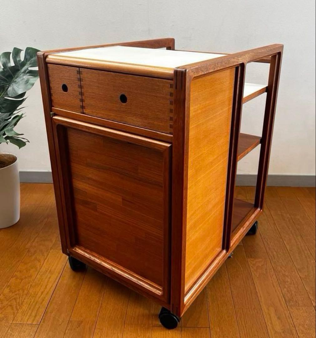 ヴィンテージ　チーク　ワゴン　ミッドセンチュリー　レトロモダン　北欧　モダン