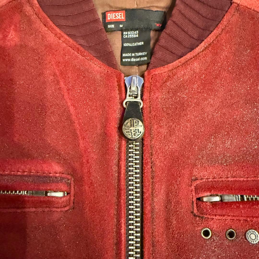 DIESEL レザー ジャケット レッド　ディーゼル