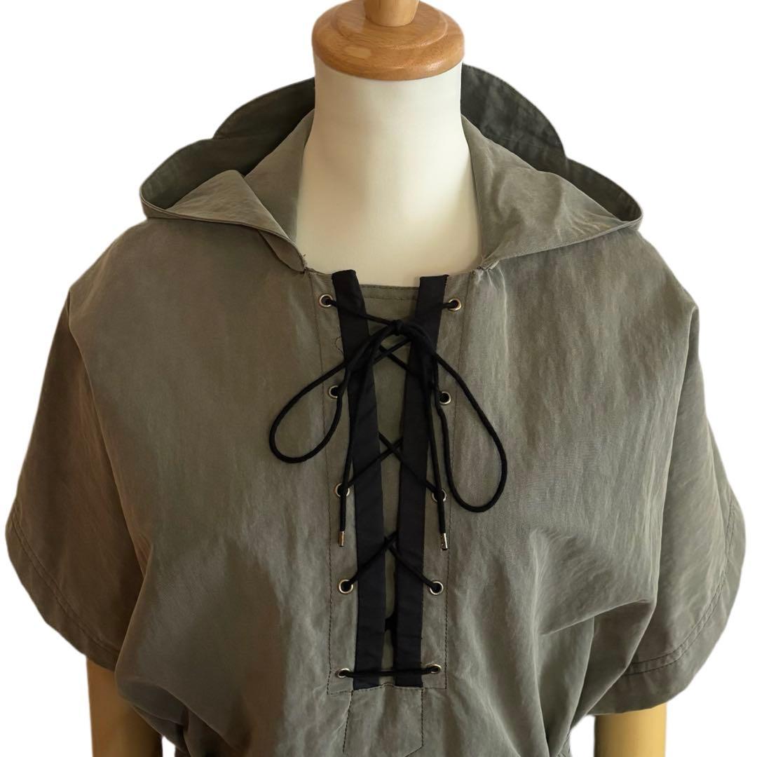 2点おまとめ【PINKO】 レースアップ 共布ベルト付き ポンチョ