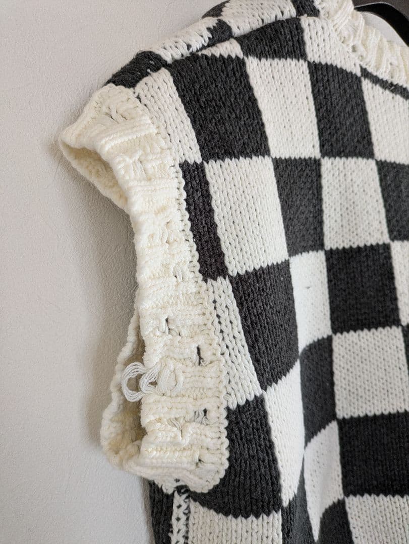 candystripper CHECKER KNIT ベスト