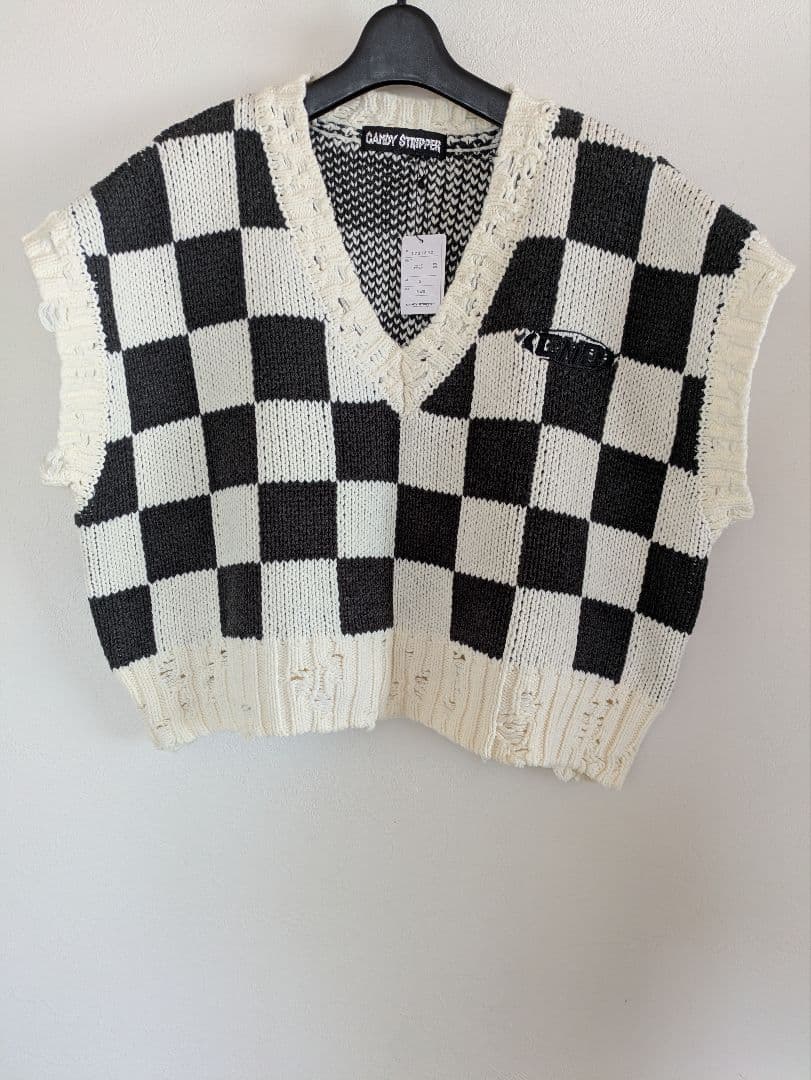candystripper CHECKER KNIT ベスト