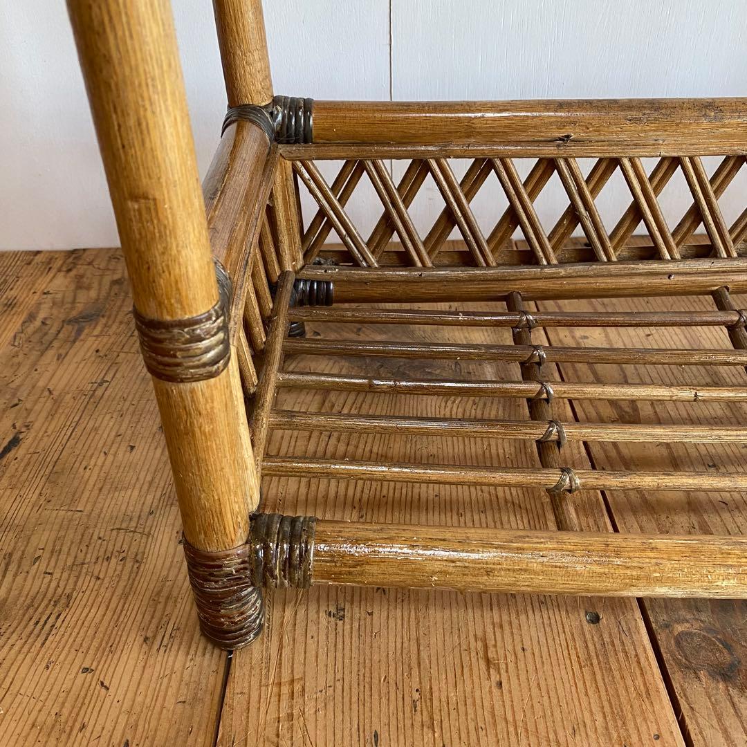 ヴィンテージ ラタン 飾り棚 植物台 昭和レトロ z867