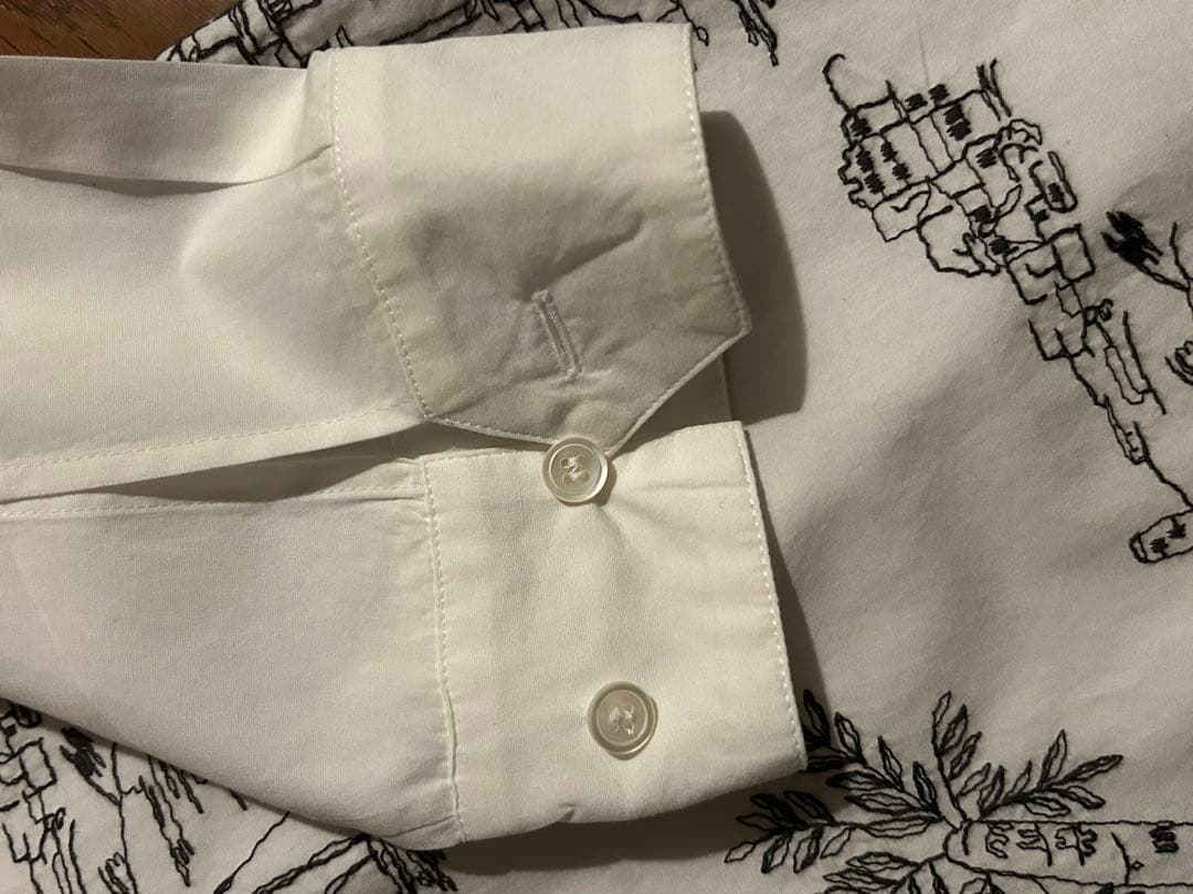 GALERIEVIE 刺繍長袖シャツ 白