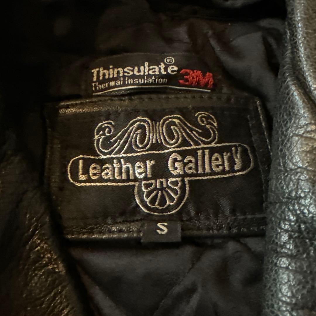 本革 ダブルライダースジャケット S ブラック レザージャケット