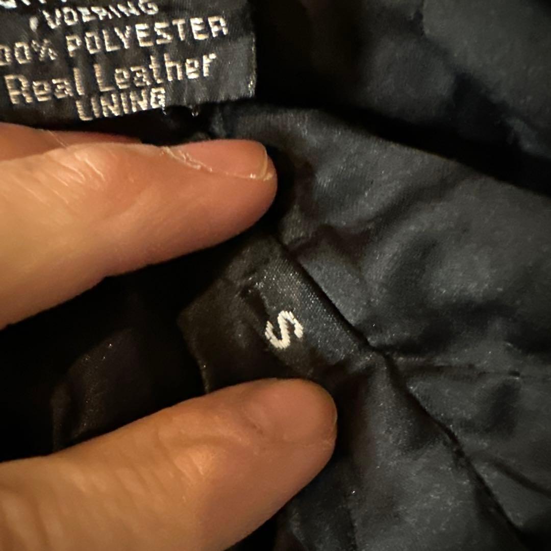 本革 ダブルライダースジャケット S ブラック レザージャケット